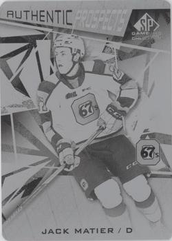 2021-22 SP Game Used CHL - Printing Plates Black #52 Jack Matier Front