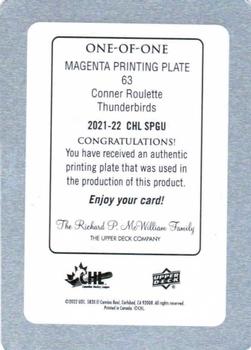 2021-22 SP Game Used CHL - Printing Plates Magenta #63 Conner Roulette Back
