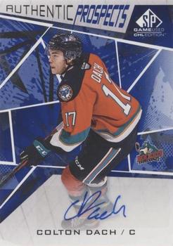 2021-22 SP Game Used CHL - Autographs Blue #46 Colton Dach Front