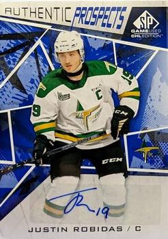 2021-22 SP Game Used CHL - Autographs Blue #51 Justin Robidas Front