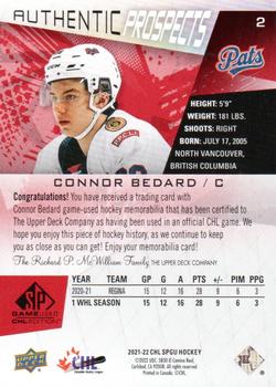 2021-22 SP Game Used CHL - Memorabilia Red #2 Connor Bedard Back