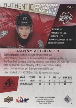 2021-22 SP Game Used CHL - Memorabilia Red #53 Danny Zhilkin Back
