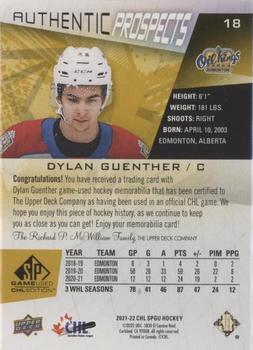 2021-22 SP Game Used CHL - Memorabilia Gold #18 Dylan Guenther Back