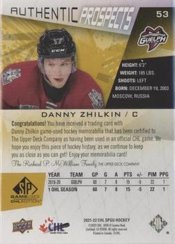 2021-22 SP Game Used CHL - Memorabilia Gold #53 Danny Zhilkin Back