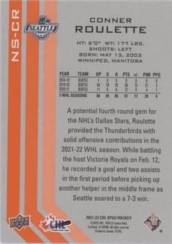 2021-22 SP Game Used CHL - New Style Foilboard Orange #NS-CR Conner Roulette Back