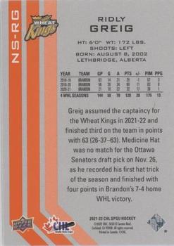 2021-22 SP Game Used CHL - New Style Foilboard Orange #NS-RG Ridly Greig Back