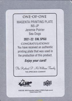 2021-22 SP Game Used CHL - New Style Printing Plates Magenta #NS-JP Jeremie Poirier Back