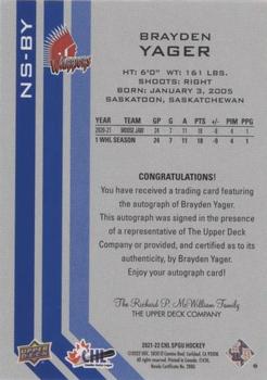 2021-22 SP Game Used CHL - New Style Autograph #NS-BY Brayden Yager Back