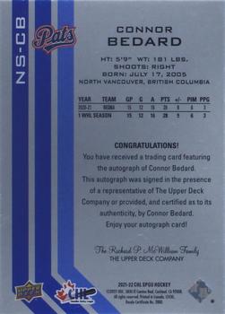 2021-22 SP Game Used CHL - New Style Autograph #NS-CB Connor Bedard Back
