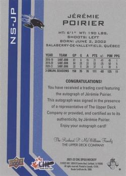 2021-22 SP Game Used CHL - New Style Autograph #NS-JP Jeremie Poirier Back