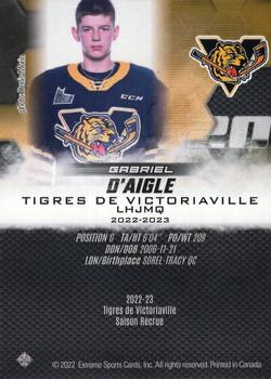 2022-23 Extreme Victoriaville Tigres (QMJHL) #NNO Gabriel D'Aigle Back