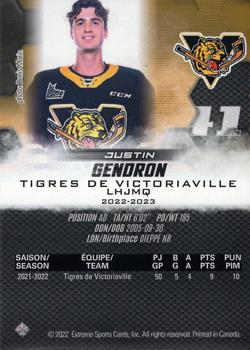 2022-23 Extreme Victoriaville Tigres (QMJHL) #NNO Justin Gendron Back