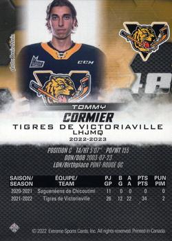 2022-23 Extreme Victoriaville Tigres (QMJHL) #NNO Tommy Cormier Back