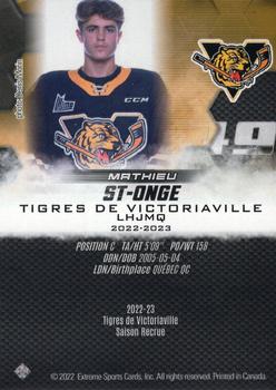 2022-23 Extreme Victoriaville Tigres (QMJHL) #NNO Mathieu St-Onge Back