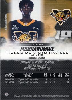 2022-23 Extreme Victoriaville Tigres (QMJHL) #NNO Igor Mburanumwe Back