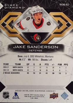 2022-23 Upper Deck Black Diamond #BDB-SJ Jake Sanderson Back