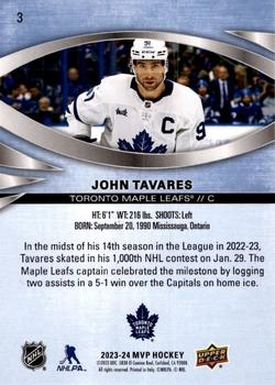 2023-24 Upper Deck MVP #3 John Tavares Back