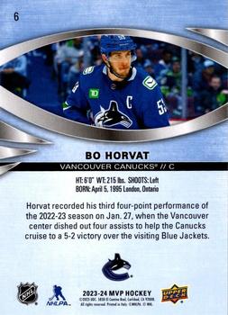 2023-24 Upper Deck MVP #6 Bo Horvat Back