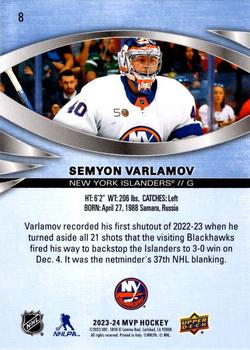 2023-24 Upper Deck MVP #8 Semyon Varlamov Back