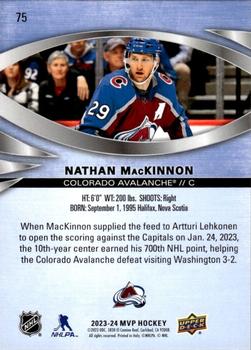 2023-24 Upper Deck MVP #75 Nathan MacKinnon Back