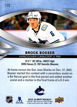 2023-24 Upper Deck MVP #115 Brock Boeser Back