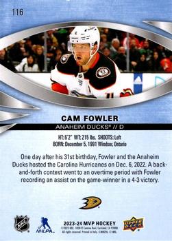 2023-24 Upper Deck MVP #116 Cam Fowler Back