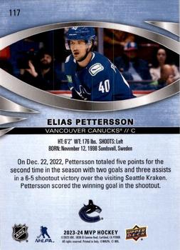 2023-24 Upper Deck MVP #117 Elias Pettersson Back