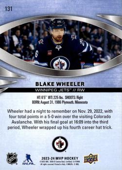 2023-24 Upper Deck MVP #131 Blake Wheeler Back