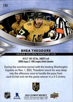 2023-24 Upper Deck MVP #190 Shea Theodore Back