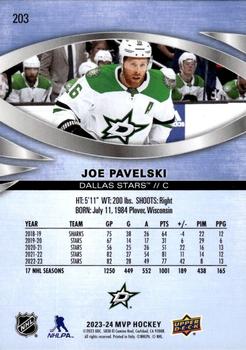 2023-24 Upper Deck MVP #203 Joe Pavelski Back