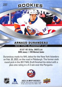 2023-24 Upper Deck MVP #237 Arnaud Durandeau Back