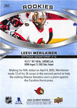 2023-24 Upper Deck MVP #243 Leevi Merilainen Back