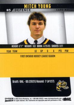 2022-23 Choice Sarnia Sting (OHL) #21 Mitch Young Back