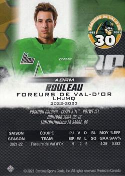 2022-23 Extreme Val-d'Or Foreurs (QMJHL) #NNO Adam Rouleau Back