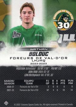 2022-23 Extreme Val-d'Or Foreurs (QMJHL) #NNO Nathan Bolduc Back