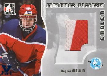 2015-16 In The Game Final Vault - 2005-06 In The Game Game Used Emblem Silver Version (Blue Vault Stamp) #GUE-49 Evgeni Malkin Front