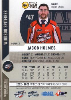 2022-23 Windsor Spitfires (OHL) Update #NNO Jacob Holmes Back