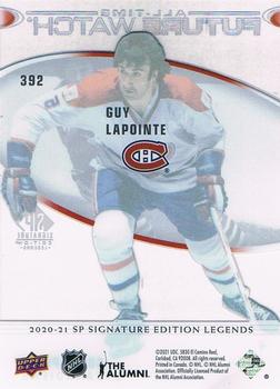 2020-21 SP Signature Edition Legends - Acetate All-Time Future Watch #392 Guy Lapointe Back