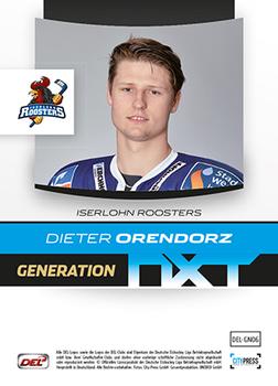 2013-14 Playercards Premium Serie (DEL) - Generation Nxt #DEL-GN06 Dieter Orendorz Back