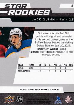 2022-23 Upper Deck NHL Star Rookies Box Set #8 Jack Quinn Back