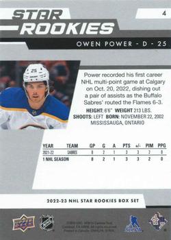 2022-23 Upper Deck NHL Star Rookies Box Set - Blue #4 Owen Power Back