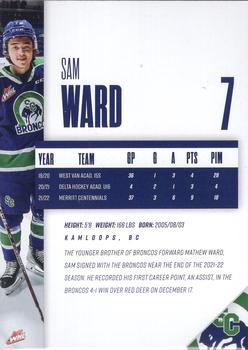 2022-23 Swift Current Broncos (WHL) #NNO Sam Ward Back