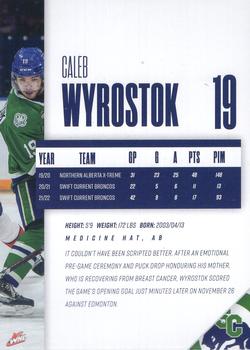 2022-23 Swift Current Broncos (WHL) #NNO Caleb Wyrostok Back