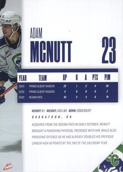 2022-23 Swift Current Broncos (WHL) #NNO Adam McNutt Back