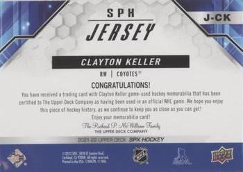 2021-22 SPx - SPx Jerseys #J-CK Clayton Keller Back