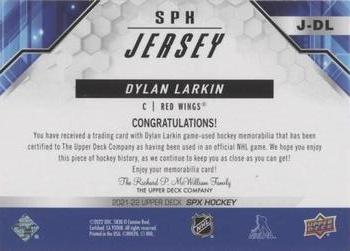 2021-22 SPx - SPx Jerseys #J-DL Dylan Larkin Back