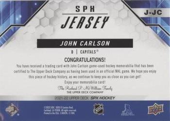 2021-22 SPx - SPx Jerseys #J-JC John Carlson Back