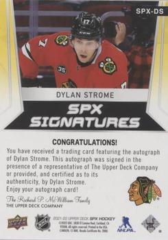 2021-22 SPx - SPx Signatures #SPX-DS Dylan Strome Back