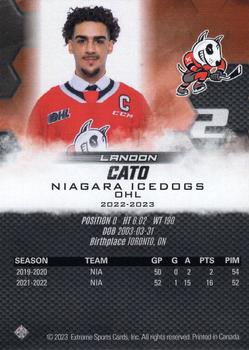 2022-23 Extreme Niagara IceDogs (OHL) #NNO Landon Cato Back