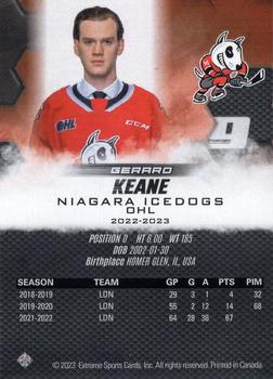 2022-23 Extreme Niagara IceDogs (OHL) #NNO Gerard Keane Back
